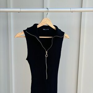 Zara - Black Sleeveless Catsuit